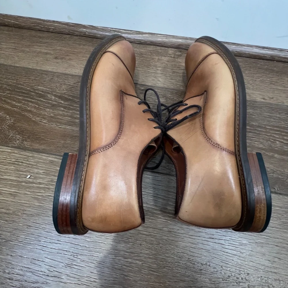 Vince Camuto Lamson Cap Toe Oxford Mens Dress Shoes Cognac 10.5 WIDE